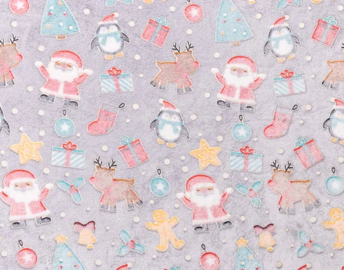 Close-up of a flat surface on our Frosted Fun Glow in the Dark Throw.