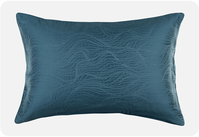Our blue Windward pillow sham belongs to our Windward Bedding Collection 