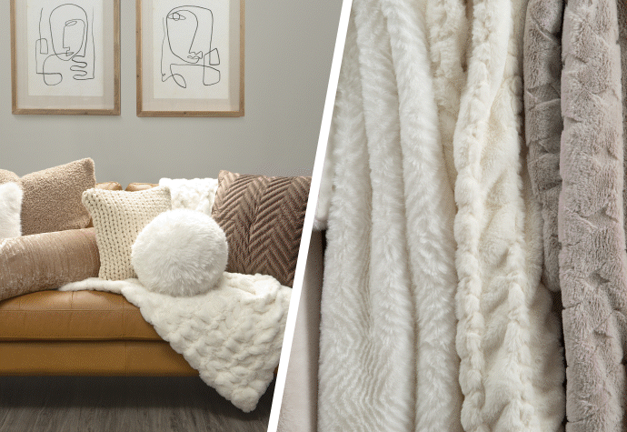GIF présentant un collage de décorations et d'accessoires pour la maison.