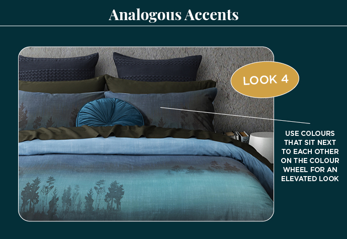 A diagram of our Nairn Bedding Collection dressed with our Round Corduroy Cushion in Teal and Waffle Euro Shams.