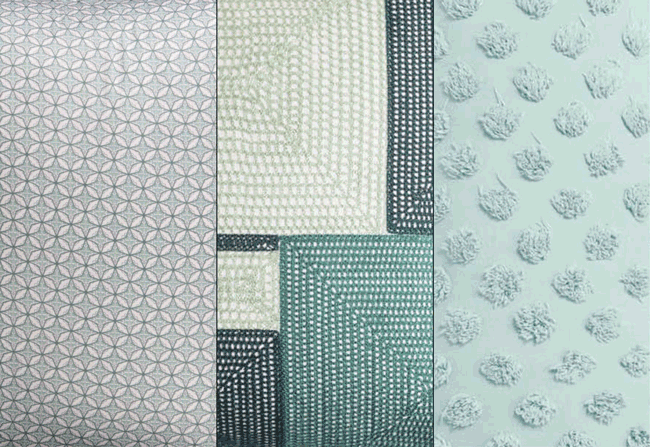 GIF animation of three pattern collections using our QE Home fabric swatches.